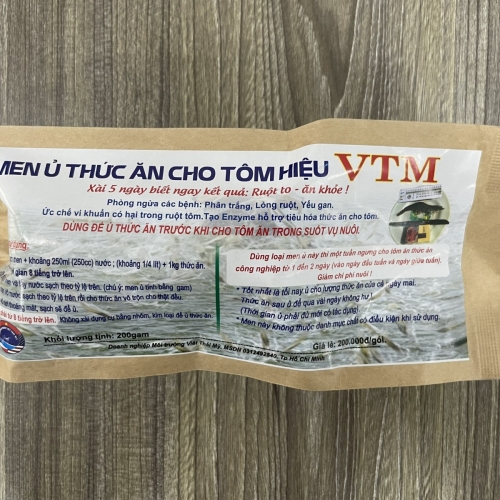 Men ủ thức ăn cho tôm hiệu VTM của Việt Thái Mỹ